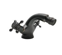 NPQRKJYH Rubinetto for bidet antico G1/2, due maniglie girevoli in ceramica, miscelatore for lavabo da bagno, in ottone, monoforo, montato sul ponte(Svart)