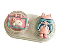 NPXUAMTJ Bella custodia per lenti e applicatore a ventosa per rimuovere lenti morbide, organizer compatti per cassetti, bianco