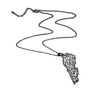 NPXUAMTJ Collana girocollo con ciondolo a forma di mappa del Libano, alla moda, in metallo, lunghezza regolabile, per donne e uomini