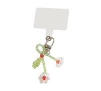 NPXUAMTJ Cordicella per telefono in rilievo verde Bella Bowknot Flower Phone Chain Bead Phone Pendant Keychain Gioielli per la borsa chiave della macchina fotografica