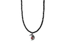 NPXUAMTJ Elegante collana di perline di cristallo nero elegante cuore e farfalla nero cristallo collana ornamento per festival