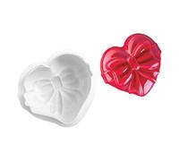 NPXUAMTJ Stampi per torte a forma di cuore con papillon, fondente, cioccolato, strumento di cottura a forma di cuore, stampi in silicone per resina epossidica, sapone e tortiera lavabile