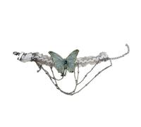NPXUAMTJ Versatile cinturino in pizzo bracciale gioielli elegante pizzo farfalla nappe catena per il corpo gioielli per abito da festa femminile accento