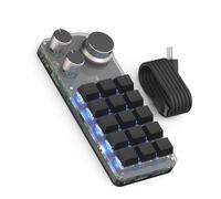 NPYQ Programmazione Macro Personalizzabile 15Keys 3 Manopole Tastiera Copia Incolla Mini Button Tastiera da Gioco Macropad Meccanico Tastiera Design Compatto