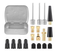 NQEUEPN 19pz Adattatore Valvola, Adattatore Pompa Bici Include Aghi per Pompa a Sfera Aghi Gonfiabili Cappucci per Aghi Pompa Ad Aria per Presta Schrader Palloni Sportivi Dispositivo Gonfiabile Bici