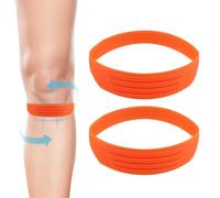 NQEUEPN 2 Cinturino Tendine Rotuleo, Fasce Ginocchio Rotuleo Silicone Supporto Elastico Ginocchio Rotuleo Tutore Flessibile Tendine Rotuleo per Saltatori Che Corrono, Sport, Uomini Donne (Arancione)