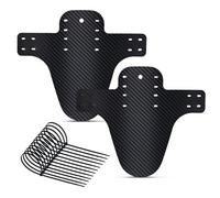 NQEUEPN 2 parafanghi per mountain bike con 12 fascette, parafango anteriore e posteriore, compatibile con forcella regolabile, per ruote da 26", 27,5", 29" e bici con freno a disco