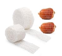 NQEUEPN 2pz Rotoli di Rete per Carne 1m & 3m, 18 Buche Elastica Sacco Rete per Prosciutto Rete di Cottura per Prosciutto Rete da Macellaio per la Preparazione di Salsicce di Carne, Carne Affumicata