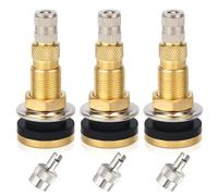 NQEUEPN 3pz Steli Valvola Pneumatico per TR618A, Steli Valvola Trattore Senza Camera d'Aria con 3pz Nucleo Valvola in Ottone Coperchio di Smontaggio Adatto per Trattori Livellatrici Escavatori