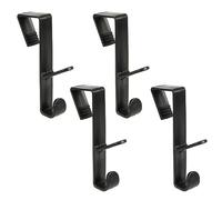 NQEUEPN 4 Ganci sopra la Porta, Ganci Sopra Porta Appendiabiti Multifunzionali per Porta in Plastica Ganci per Porte per Armadio Ganci a Forma di S per Appendere Vestiti per Asciugamani (Nero)