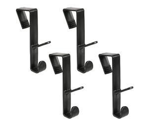 NQEUEPN 4 Ganci sopra la Porta, Ganci Sopra Porta Appendiabiti Multifunzionali per Porta in Plastica Ganci per Porte per Armadio Ganci a Forma di S per Appendere Vestiti per Asciugamani (Nero)