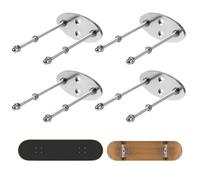 NQEUEPN 4 Supporti da Parete per Tavole da Skateboard, Espositore per Tavole da Skate in Ferro Elettrolitico con Due Fori per Viti per Lo Stoccaggio Orizzontale e Verticale delle Tavole da Skate