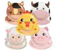 NQEUEPN 50pezzi di Piatti per Feste a Forma di Animali da Fattoria, Piatti Monouso a Forma di Animali da Fattoria Piatti per Feste a Tema Animali per Baby Shower Feste