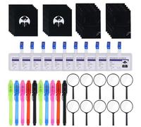 NQEUEPN 50pz Set Detective Bambini, Kit Detective per Bambini Lenti d'Ingrandimento Penna Mini Quaderni Porta Carte d'Identità Agente Segreto con Clip per Feste in Camera di Fuga Feste Detective
