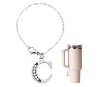 NQEUEPN Ciondolo con Lettera per Stanley Tazza, Strass Ciondoli Alfabeto Ciondolo con Maniglia Alfabetica con Nome Personalizzato Ciondolo con Lettera per Stanley Accessori (Lettera C)