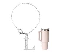 NQEUEPN Ciondolo con Lettera per Stanley Tazza, Strass Ciondoli Alfabeto Ciondolo con Maniglia Alfabetica con Nome Personalizzato Ciondolo con Lettera per Stanley Accessori (Lettera L)