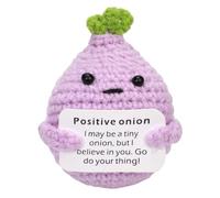 NQEUEPN Cipolla all'uncinetto, Mini Cipolla Divertente Bambola Dalla vita Positiva Creativa Cipolla Positiva Biglietto da Visita Regali per Rallegrare per Compleanno Capodanno Decorazione (Viola)