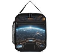 NQHJT Borsa per il pranzo con vista sullo spazio esterno dall'astronave per donne e uomini, borsa termica per il pranzo a tenuta stagna, borsa tote per ufficio spiaggia