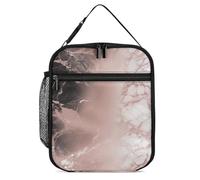 NQHJT Borsa per il pranzo in oro rosa color marmo per le donne e gli uomini isolata Lunch Box a tenuta stagna Cooler Tote Bag per ufficio spiaggia