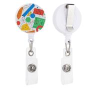 NQHJT Clip retrattile per badge con geometria matematica, geek, calcolo, per impiegati, con chiusura a moschettone, per insegnanti, infermiere, dottori, stile