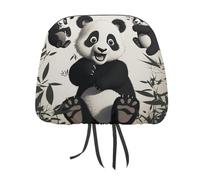 NQHJT Confezione da 2 copri poggiatesta con panda giocosi, accessori per poggiatesta auto, universali, adatti per sedili di auto/camion