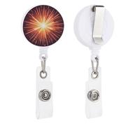 NQHJT Esplosione Firework 3D clip retrattile per impiegati in ufficio, porta badge con chiusura a artiglio, clip per insegnanti, infermiere, dottori, stile