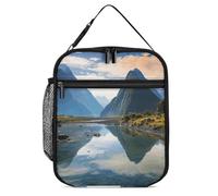 NQHJT Fiordland National Park Borsa per il pranzo per donne e uomini, isolata, a prova di perdite, borsa tote per ufficio e spiaggia