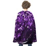 NQHJT Mantello per donne e uomini, bellissimo mantello viola glitterato per Halloween, mantello reversibile per costumi di Halloween, mantello per adulti per feste cosplay