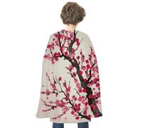 NQHJT Mantello per donne e uomini in fiore albero di ciliegio mantello reversibile mantello costume di Halloween mantello adulto per cosplay festa
