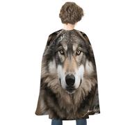 NQHJT Mantello per donne e uomini Lmago di lupo nella neve mantello di Halloween reversibile mantello costumi di Halloween mantello adulto per cosplay festa