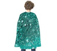 NQHJT Mantello per donne e uomini, turchese glitterato, mantello reversibile per Halloween, costume per Halloween, mantello per adulti per feste cosplay