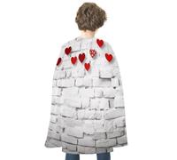 NQHJT Mantello per donne uomini cuori su muro di mattoni bianchi mantello di Halloween mantello reversibile costume di Halloween mantello adulto per cosplay festa
