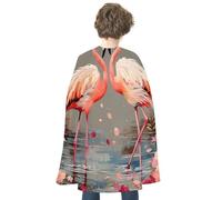 NQHJT Mantello per donne uomini fenicotteri e fiori mantello reversibile mantello per Halloween costumi per adulti mantello per cosplay festa