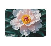 NQHJT Tappetino da bagno con fiori di peonia, tappetino da bagno antiscivolo, assorbente, ad asciugatura rapida, per interni ed esterni