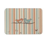 NQHJT Tappetino da bagno Love Birdie Stripe tappetino da bagno antiscivolo tappetino assorbente acqua ad asciugatura rapida tappeto diatomea fango tappetino per interni ed esterni