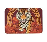 NQHJT Tappetino da bagno Prosperity in the Year of The Tiger Tappetino da bagno antiscivolo Tappetino assorbente ad asciugatura rapida Tappeto Diatomea per interni ed esterni
