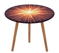 NQHJT Tovaglia rotonda 3D con motivo esplosione fuochi d'artificio con tessuto Oxford elastico, impermeabile, oleorepellente, antimacchia, lavabile, per tavoli rotondi