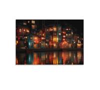 NQHXLRUDC Città sulla spiaggia Arteistica Murale Wall Arte Murale Immagini Paesaggi culturali Decorazione Tela Innocu Idea Cucina Camera Da Letto Caffetteria Corridoio 20x30inch(50x75cm)