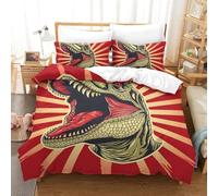 NQHXLRUDC Dinosaur 3D Stampa Set Di Biancheria Da Microfibra Set Copripiumino in E Federe Cuscino Cerniera Nascosta 3 Pezzi Per Bambini E Adulti Double（200x200cm）