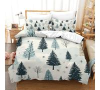 NQHXLRUDC Inverno Set Copripiumino neve Stampa 3D Comforter Cerniera Con Federe 3 Pezzi Per Bambini Super King（260x220cm）
