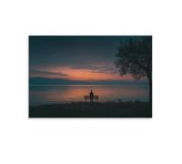 NQHXLRUDC Lago tranquillo Stampe Incorniciate Stampe Da Parete Murale Immagini Il paesaggio Decorazione Tela Innocu Idea Regalo Cucina Camera Da Letto Caffetteria Corridoio 20x30inch(50x75cm)