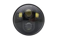 Nqimgv Faro Moto Per Dyna Per Street Per Super Per Glide Faro Anteriore Rotondo Da 5-3/4" Con Anello Halo Bianco/ambra LED Per Moto 5,75 Pollici