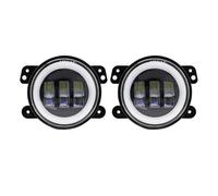 Nqimgv Per Jeep Per Wrangler JK LJ TJ Per Dodge Per Journey Per Magnum Per ATV 60W 4 Pollici LED Che Passano Fendinebbia Bianco DRL Ambra Fendinebbia Per Auto(2 pezzi)