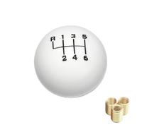 Nqimgv Pomello Del Cambio Universale A 6 Velocità Con Forma Sferica Leva Accessori Ricambio Per Interni Testa Leva Cambio Auto(Bianco)