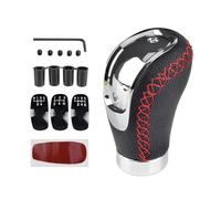 Nqimgv Pomello Del Cambio Universale In Pelle PU A 5/6 Velocità Set Accessori Per La Sostituzione Degli Interni Dell'auto Testa Leva Cambio Auto(Rosso)