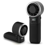 Nqimoed Mini ventilatore portatile portatile e portatile, ricaricabile tramite USB, con display a LED, impostazioni a 5 velocità, pieghevole a 90°, design ultra silenzioso, per viaggi, ufficio e