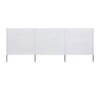 NQJIBUE Articolo-3-pannello in tessuto antivento 400x160 cm bianco sabbia, prato e giardino, vita all'aperto, ombrelloni e ombrelloni da esterno