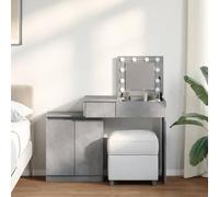 NQJIBUE Tavolo da toeletta con LED grigio cemento 115 x 37 x 110,5 cm, armadi e stoccaggio, vanity unit, tavoli da toeletta per camera da letto