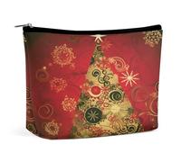 NQLYUT Beauty case portatile I Love Penguins Trousse organizer per trucchi di grande capacità con cerniera borsa da viaggio per articoli da toeletta per donne e uomini, Merry Christmas., Taglia unica