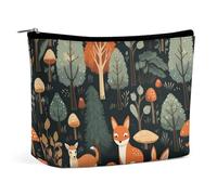 NQLYUT Borsa per il trucco Borsa cosmetica portatile Animali e Woodland Toiletry Bag Makeup Organizer Case Large Capacity Zipper Pouch Travel Toiletry Pouch per donne uomini, Animali e Boschi, Taglia